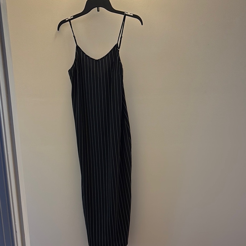 Express Black Sleeveless Maxi Slip‎ Dress Pinstripe XS
